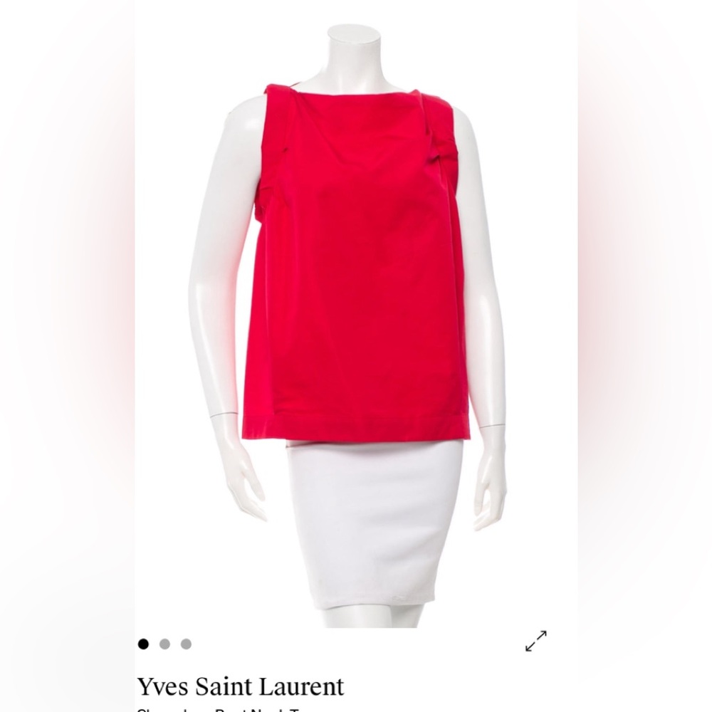 Yves Saint Laurent Red Boxy Sleeveless Tank Top